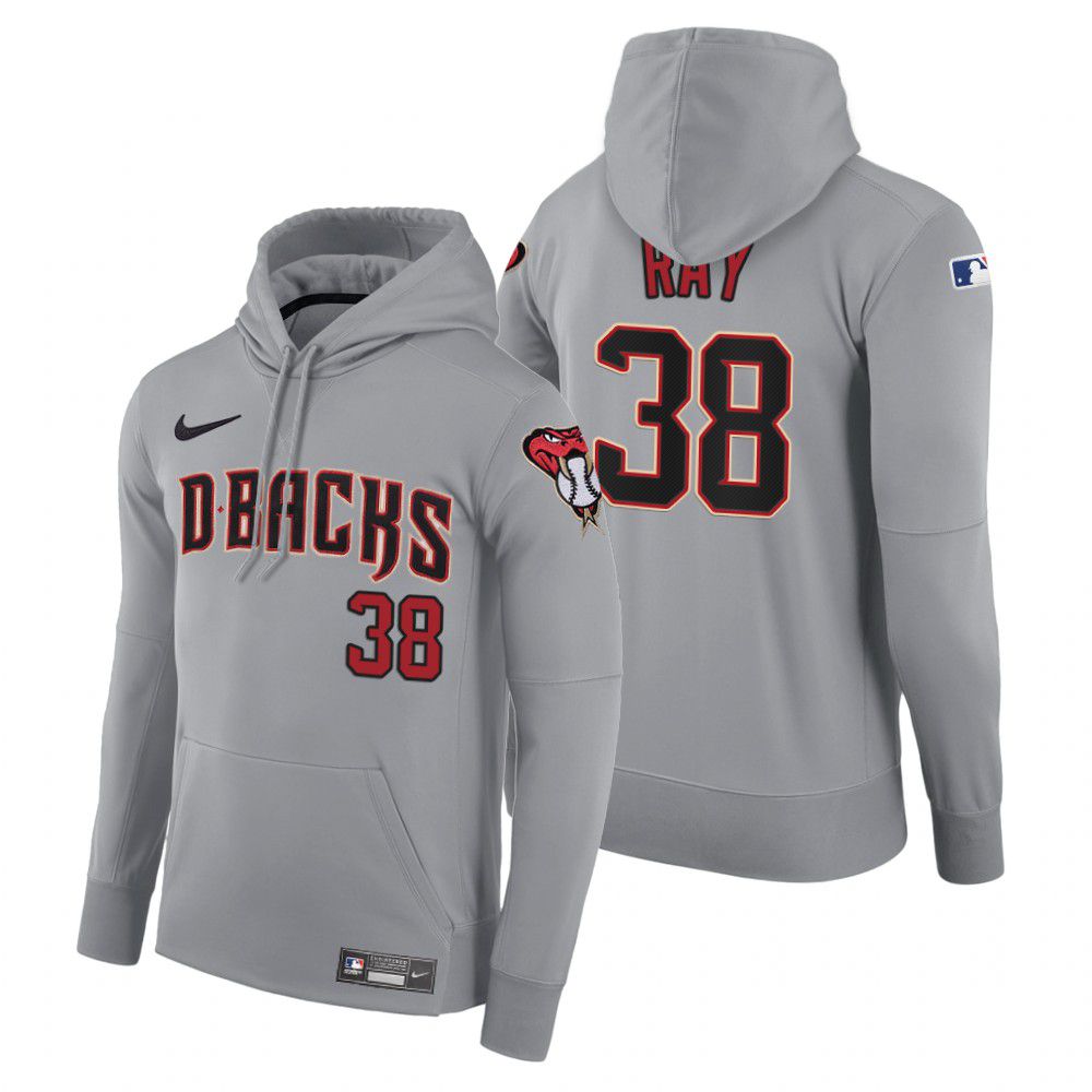 Men Arizona Diamondback #38 Ray gray road hoodie 2021 MLB Nike Jerseys